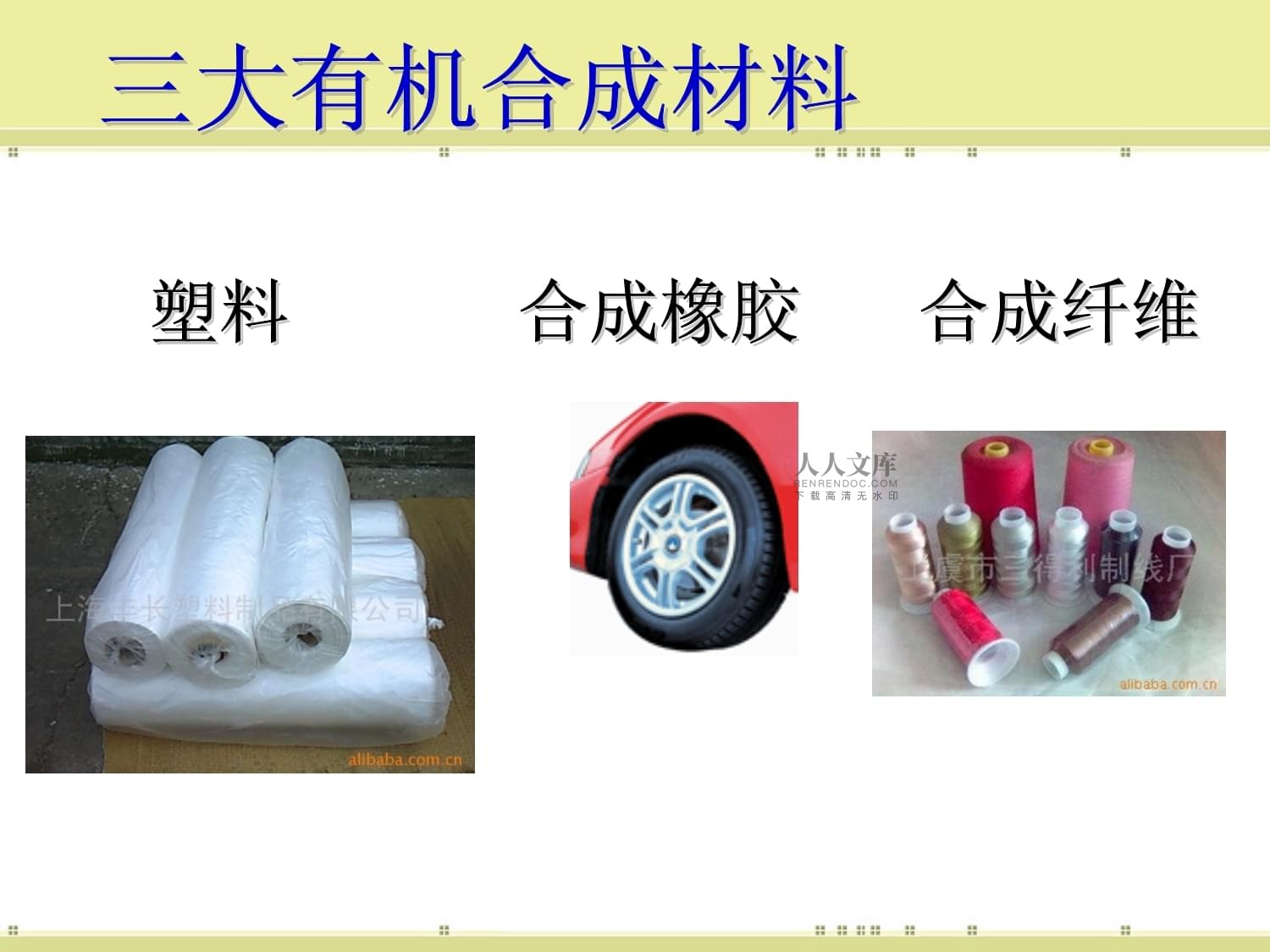 化学是人类创造新物质的工具——合成材料